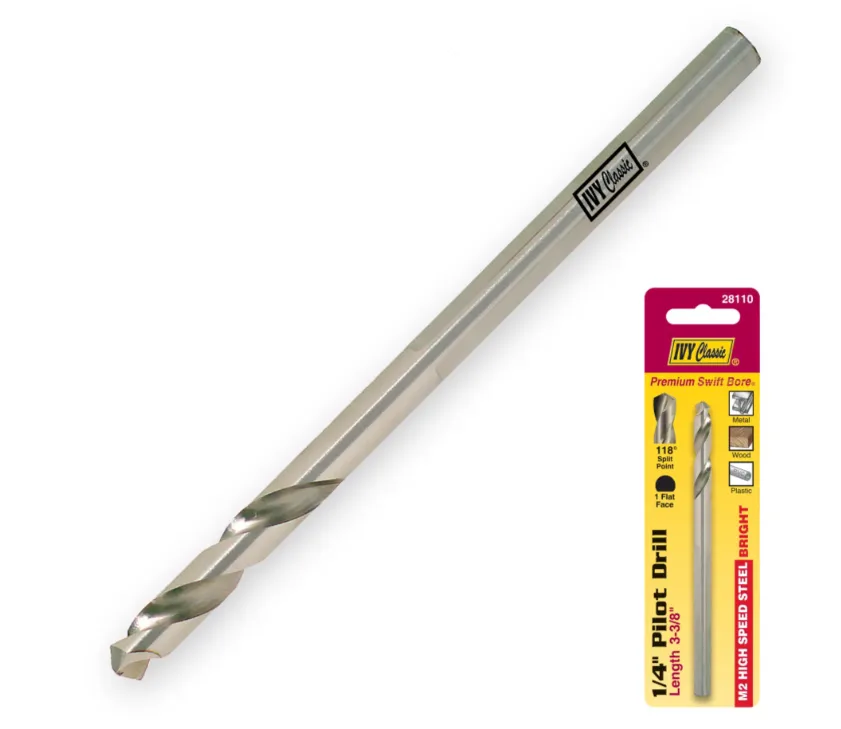 1/4 x 3-3/8" Arbor Pilot Drill Carded
