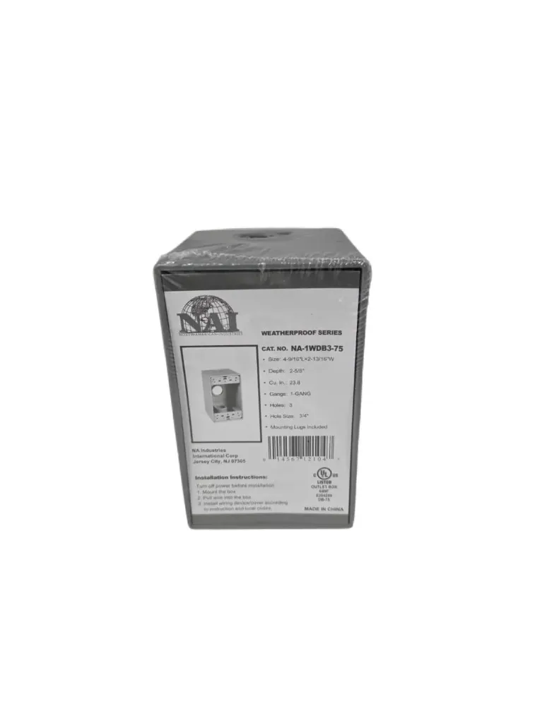 [ODB 1WDB3-75-GR] 1-GANG 3 HOLES 3/4" GRAY WEATHERPROOF DEPTH 2-5/8'BOX NA-1WBD3-75-GR