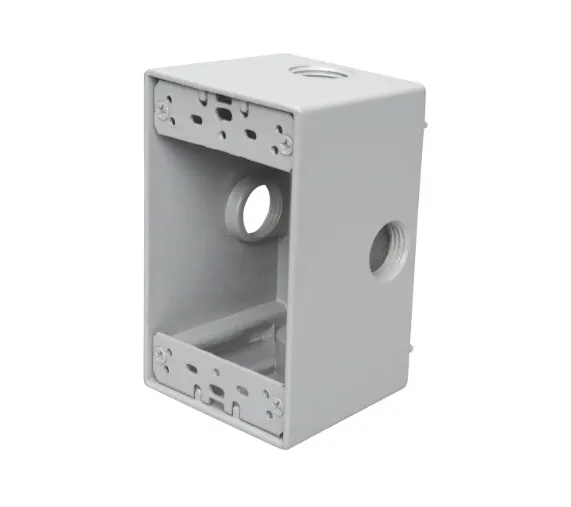 1-GANG 2-5/8 DEEP; 5 HOLES 3/4" GRAY WEATHERPROOF BOX