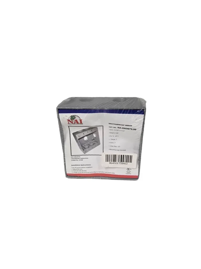 [ODB 2WDB7X 50 GR] 2-GANG 7 HOLES 1/2" GRAY WEATHERPROOF BOX 2WDB7X-50-GR