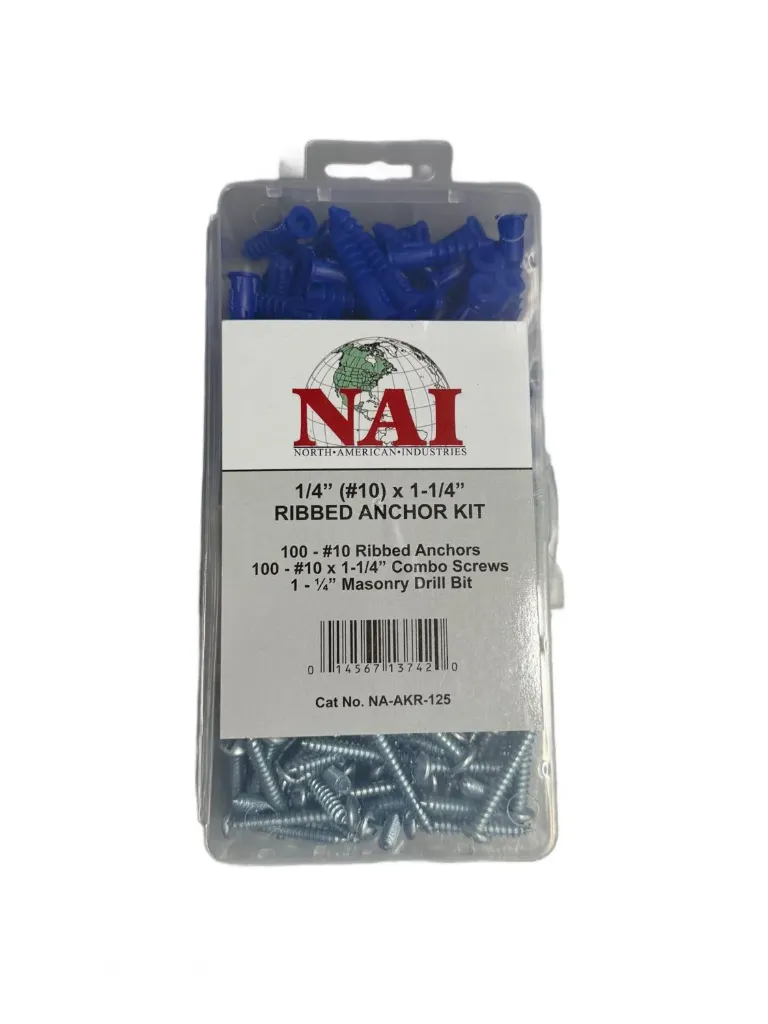 1-1/4" RIBBED PLASTIC ANCHOR KIT / DRILL BIT