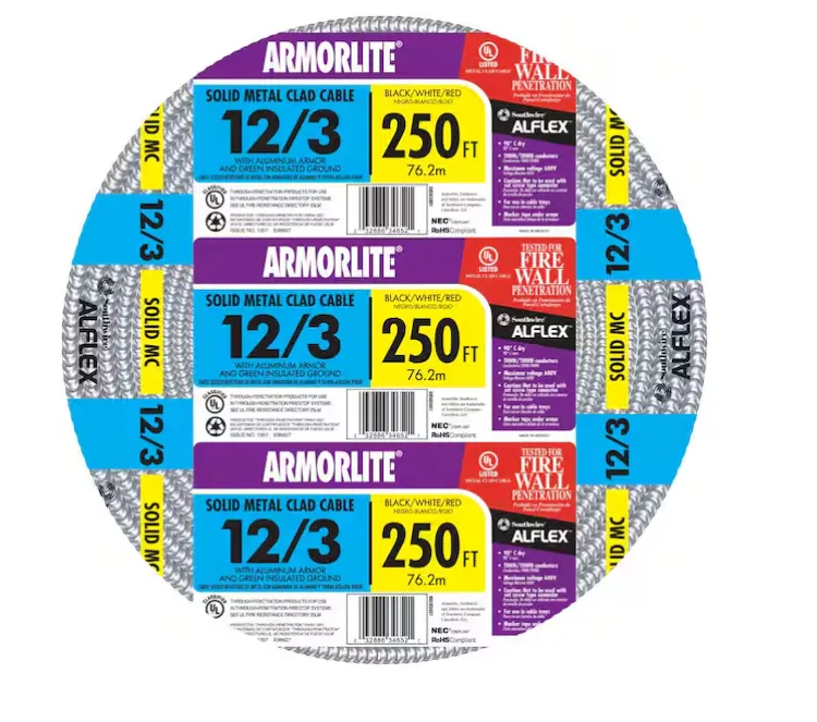 MC 12/3 WHITE ALUMINUM (250FT)