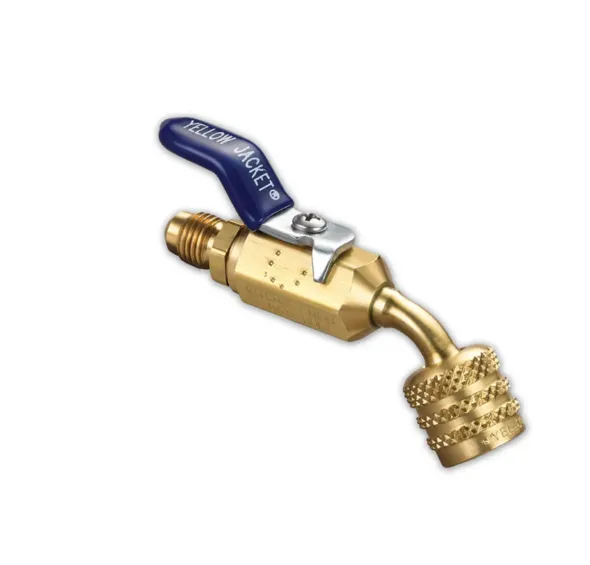 YELLOW JACKET 93867 1/4" BALL VALVE HOSE ADAPTER FOR LEFT-HANDED A2L REFRIGERANT TANKS