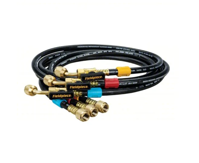 HR3XB 1/4" x 8" Ball Valves Refrigerant Hose Extension Set - 3 Pack (Black w/ Tags)