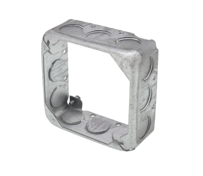 [WY187-R187- R201] 4" SQUARE EXT. RING DRAWN WITH 1/2" KO ADAP