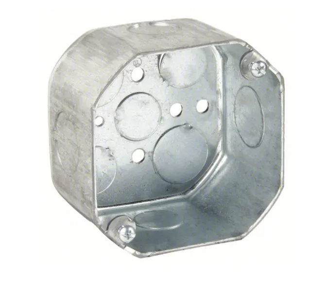 [WY127-R127] 4" OCTAGON BOX DRAWN WITH 1/2" & 3/4" KOS